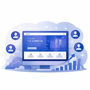 Negocio con página web online